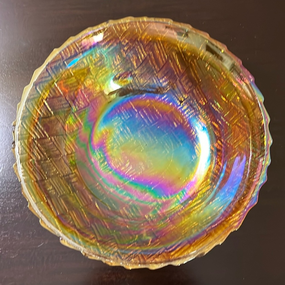 Carnival Glass Iridescent Marigold
